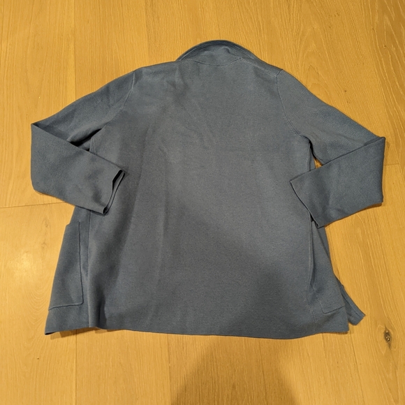 Women's Dusty Blue sweater blazer - Picture 2 of 6